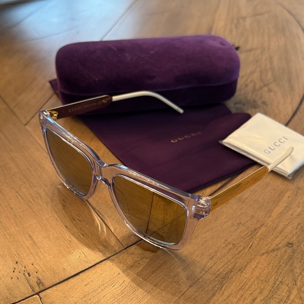 Gucci 56 Mm Rectangular Sunglasses - Authentic - image 8